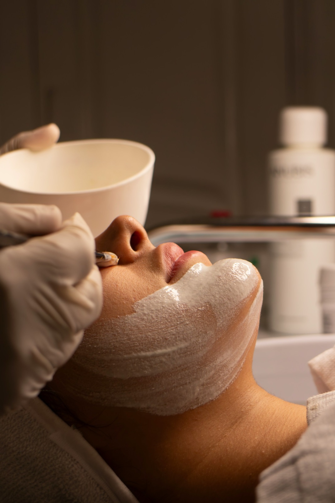 A professional facial treatment