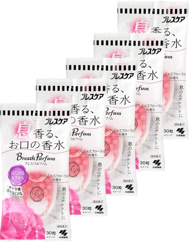 Kobayashi Breath Care Breath Parfum Sparkling Capsules Precious Floral 30 capsules x 5