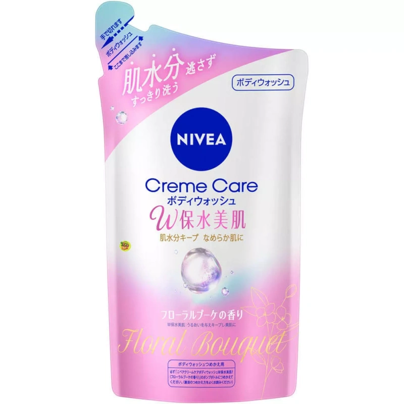 NIVEA Cream Care Body Wash, W Water Floral Bouquet Scent Refill 350ml